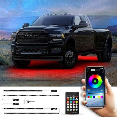 China Car Underglow Lights Exterior Underbody LED Strip Lights With Wireless APP Remote Control Neon Music Accent Light Kit For Truck BS-CS016 for sale