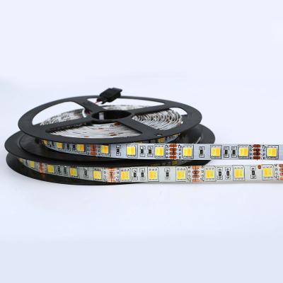 China Residential Double Color Temperature White Adjustable Led Strip Light SMD 60Leds Flexible Strip 5050 for sale