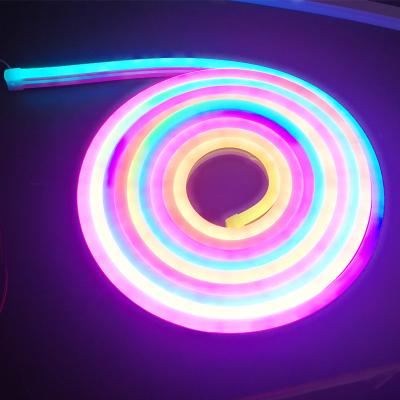 China DC 12V Hotel Outdoor Accessible Dome Silicone Tube LED Neon Strips SK1903 IC Digital RGB for sale