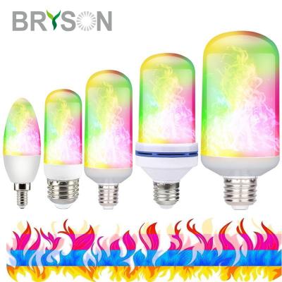 China Embeded Amazon Hot Sale 6W RGB Color Changing Fire Flame Shape Light Effect LED Bulb Bluetoot APP Control LED Lamps for sale