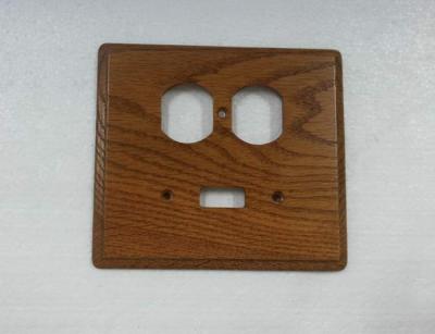 China Brown Painted Wooden Switch Plate Covers , 146 X 127 mm Oak Wall Plate Covers for sale