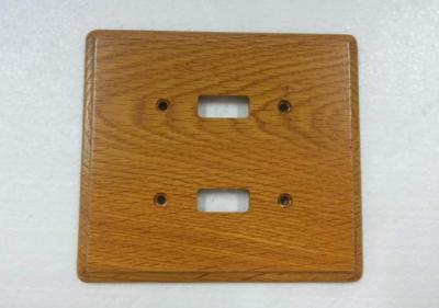 China Cool 2 Toggle Wooden Switch Plate Covers , MDF Wood Outlet Covers 140 X 127 mm for sale