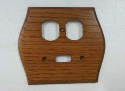 China Solid Wood Decorate Switch Plate Covers 3 Toggle Individual Design 145 X 127 mm for sale