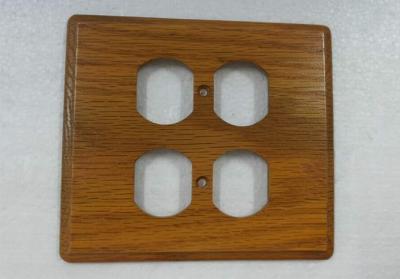 China Rustic Electrical Wooden 4 Toggle Switch Plate Covers Flat 140 X 126 mm for sale