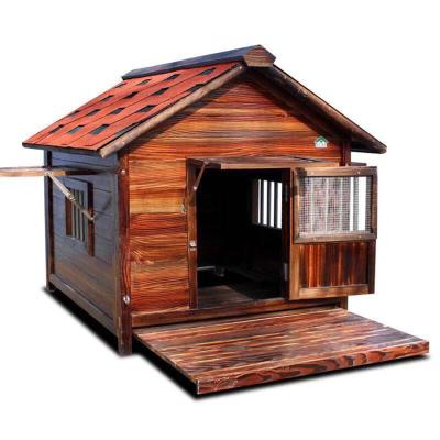 China Sustainable Wooden Outdoor Soild Pet Large Cat Wooden Cat Kennel With Porch for sale