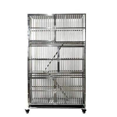 China Sustainable Newly Designed Solid And Durable Three-Layer Stainless Steel Cat Cage for sale