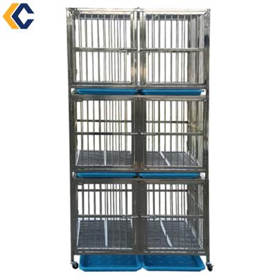 China Stainless Steel Manufacturer Outdoor Stainless Steel Metal Double Doors Dog Cage House for sale