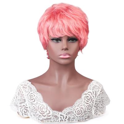 China Pixie Made Machine Wig Professional Design Women Short Hair Wigs Natural Color Chinese Hair Pixie Made Machine Wig Remy Hair Wigs for sale