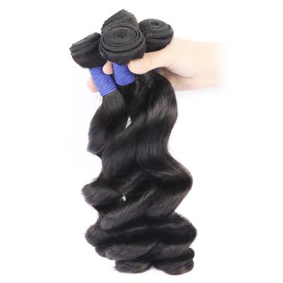 China Virgin Loose Wave Black Dyeable Wave Brazilian Hair Bundles Hair Extension Weaving Wig for sale