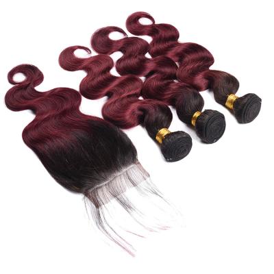 China Body Wave Bundle Hair Extensions Human Hair Colored Bundles Virgin Body Wave Wigs With Closure for sale