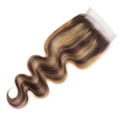 China Wholesale 8 10 12 14 16 18 Inch Virgin Human Hair Color Body Wave 4*4 Transparent 100% Lace Closure for sale