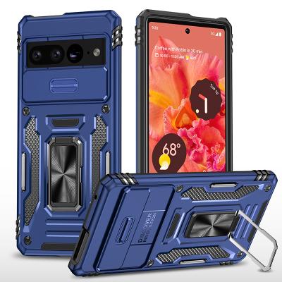 China Shockproof Cover Ring Holder With Camera Shockproof Magnetic Phone Case Protector For Google Pixel 7 pro for sale