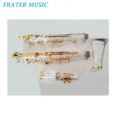 China Transparent Body High Grade Transparent Body 18 Keys G Keys Clarinet With Gold Plated Keys (JCL-183) for sale