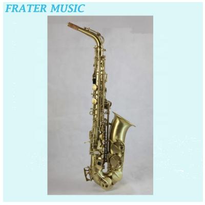 China High Grade Brushed Brass Alto Saxophone OEM With Brushed Brass Surface Treatment (JAS-302) for sale