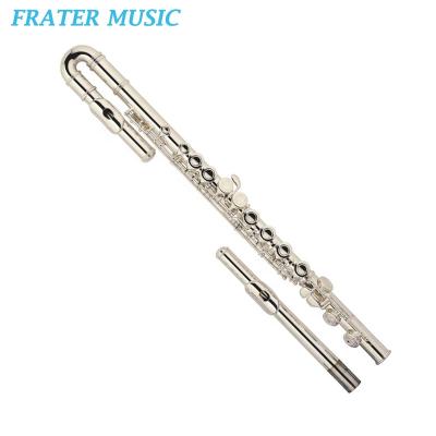 China Silver Plated Curved Head Joint 16 Holes Metal Key C Groove With E Mechanism And Silver Plated Keys (JFL-210SE) for sale