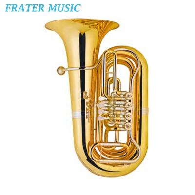 China Professional Brass Instrument Lacquer Bb Clear Tone 4 Valves Tuba Rotatable Yellow Brass Bell (JTU-811) 400mm (15-3/4