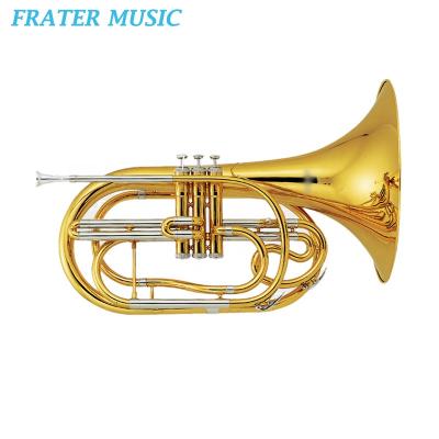 China Yellow Key Piston Bb Bell Instrument Gold Lacquer High Grade Brass Wind Marching French Horn (JMF-401) for sale