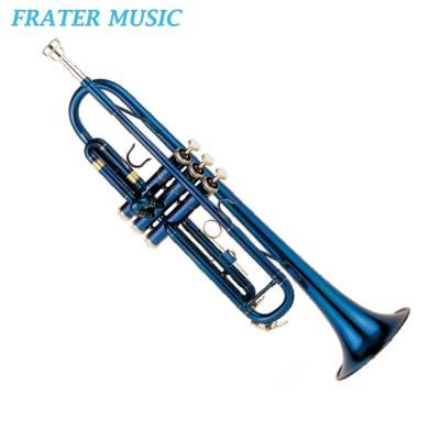 China Good Quality Blue Color Yellow Color Surface Body And Bell Bb Blue Colored Yellow Brass Trumpet (JTR-340) for sale