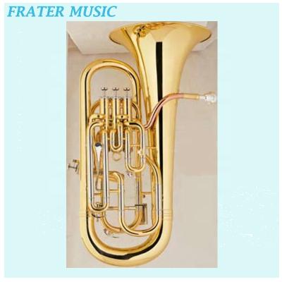 China Professional Clear Bb Gold Lacquer Gold Lacquer Brass Instrument 3 Side &1 Top Valves Main Euphonium With Compensating System (JEP-540) for sale