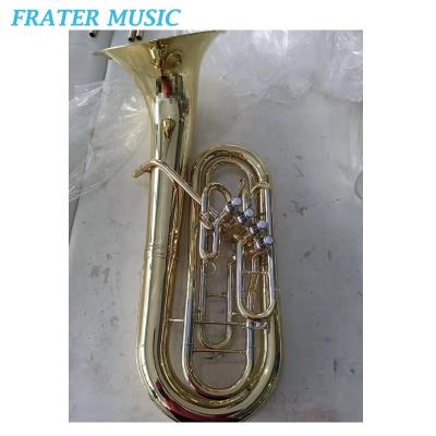 China High Grade Gold Lacquer Bb Euphonium OEM Gold Lacquer Bb Key Cupronicel Piston Body Yellow Brass Euphonium (JEP-191) for sale