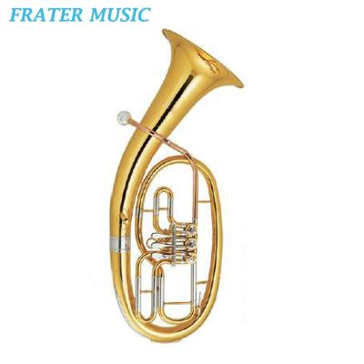 China High Grade Gold Lacquer Gold Lacquer Bb Tone / Flat Rotary Baritone Horn With Gold Brass Leadpipe (JBR-200) for sale