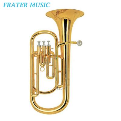 China High Grade Gold Lacquer Gold Lacquer Cupronickel Piston Bb Key Baritone Horn (JBR-210) for sale