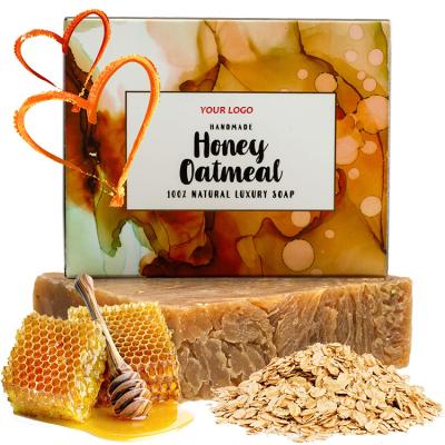 China Factory Supplier Honey Base Cleansing Natural Organic 100% Oatmeal Exfoliating Bath Soap for Women and Men for sale