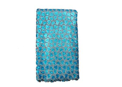 China Blue Double Net Lace Fabric For Wedding Dress , 4 - 5 Kgs for sale