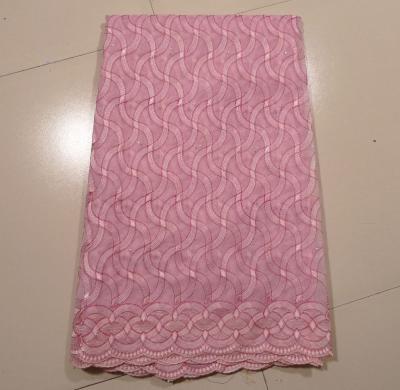 China Pink Organza Lace Fabric , 130 - 135cm Width for sale