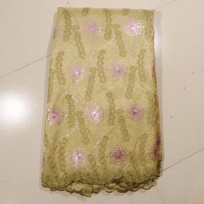 China Swiss Metallic Net Lace Fabric For Wedding Dress , Gold Pink for sale