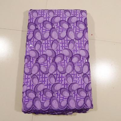 China Purple Embroidered Handcut Lace , Home Textile for sale