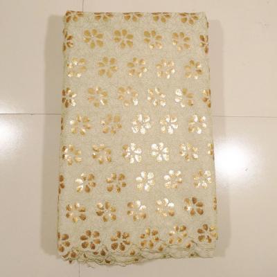 Cina Pizzo ricamato di Handcut, doppio beige Tunji dell'oro in vendita