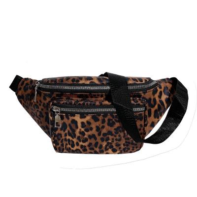 China European and American 2021 retro leopard print trunk bag goods make up fashionable women's waist bag outdoor sports waist bag for sale