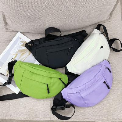 China 2022 Summer Fashion Candy Color Waist Bag Durable New Double Zipper Women's Waist Bag for sale