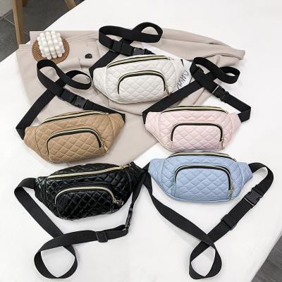 China Water Proof Fashion Women Waist Bag New Sports Large Mobile Phone Bag Money Belt Multi-functiona Waist Bag for sale