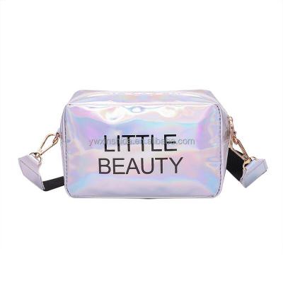 China Universal Laser Style Printed One-Shoulder Messenger Bag Pu Female Bag Casual Cosmetic Bag New for sale