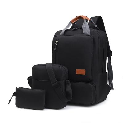 China New men's and women's backpack school bag travel management computer waterproof casual three-piece outdoor backpack for sale