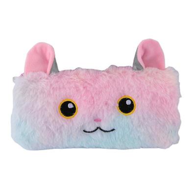 China Fashion Cute Laser Unicorn Plush Large Capacity Pencil Case Student Stationery Bag Storage Bag for sale