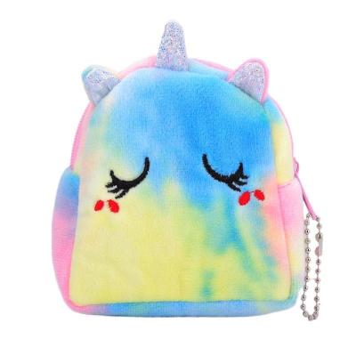 China Small Coin Purse Unicorn Shape Bag School Fashion Portable Laser Data Cable Bag Colorful Animal Coin Bag for sale