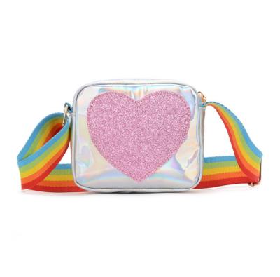 China Cute Diagonal Water Proof Laser Bag Love Children Mini Diagonal One-Shoulder Bag for sale