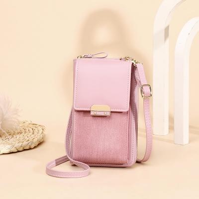 China 2021 new high quality mobile phone small one-shoulder bag female fashionable simple Korean lock messenger bag square bag for sale