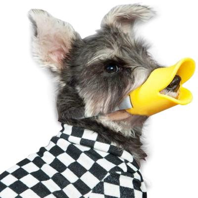 China Viable Silicone Dog Mouth Covers Set Anti Muzzle Covers Called Bite Proof Duck Mouth Shape Pet Mouth for sale