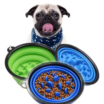 China New Design Pet Sustainable Slow Food Bowl Portable Folding Bowl Cooling For Dog And Cat Slow Food Bowl for sale