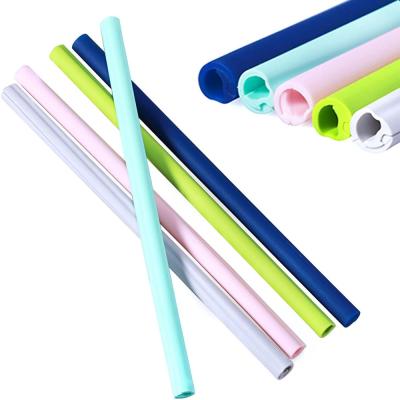 China Viable Reusable Silicone Straws Smoothie Straws Long Travel Drinking Straws BPA Free No Brush Required for sale