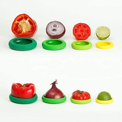 China Modern Silicone Food Savers 4 Sizes Fresh-Keeping Cover for Fruits and Vegetables Silicone Food Covers for sale