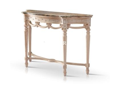 China Marble Top Antique Marble Top Half Round Classic MarbleTop Wood Console Table With Drawer Entry Table for sale