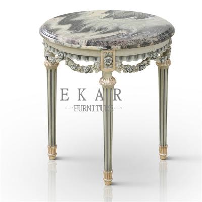 China (Size) (Size) Antique Wood Cafe Adjustable Corner Cut Marble Top End Table For Sofa for sale