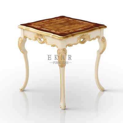 China (Height) Square Adjustable Adjustable French Side Wood Veneer Antique Style Corner Table Design (Height) for sale