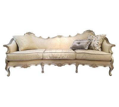 China Classic French Style 1 2 3 Seat Wood Fabric French Style Carved Elegant Classic French Design Sofa Set for sale