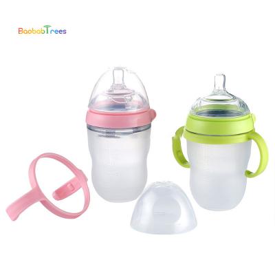 China BPA Factory BPA Food Grade Baby Hands Free Direct Silicone Free Smart Free Milk Feeding Bottle for sale